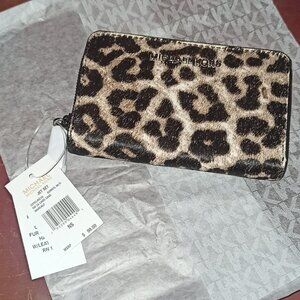 Michael Kors Small Leopard-Print Calf Hair Wallet